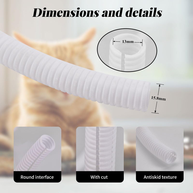Cacovedo Dog Cat Cord Protector - 30 ft Chew Proof Cord Protector Electric Wires Covers Protect Wires from Chewing Through Safe Around Rabbits, Cats and Other Pets- Outside Diameter 15.8mm - Image 3